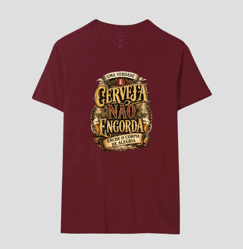 Cerveja Não Engorda | Camiseta Lúpulo e Alegria Vintage - Imagem 16
