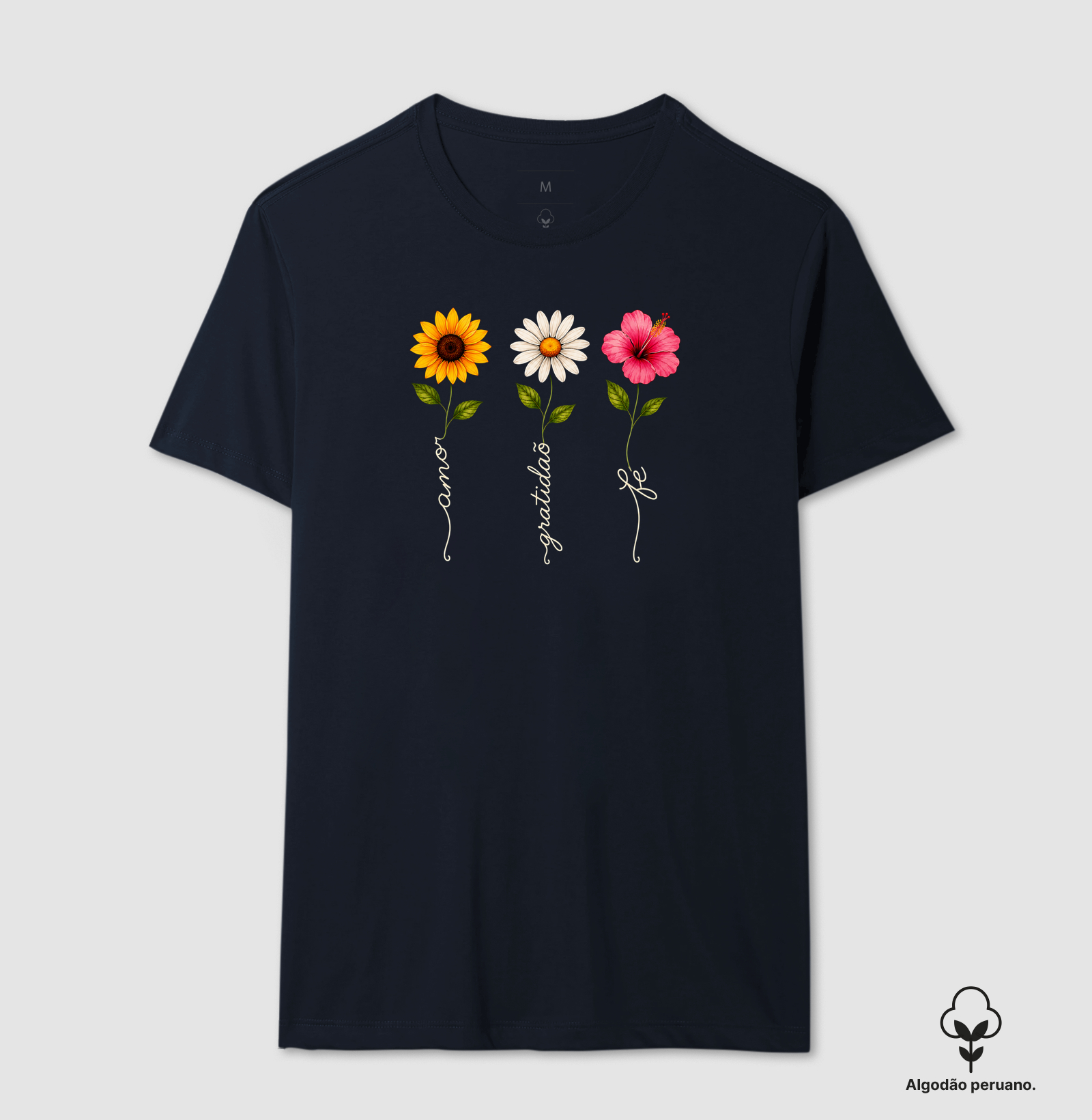 Camiseta Floresça com amor, fé e gratidão. - Imagem 3