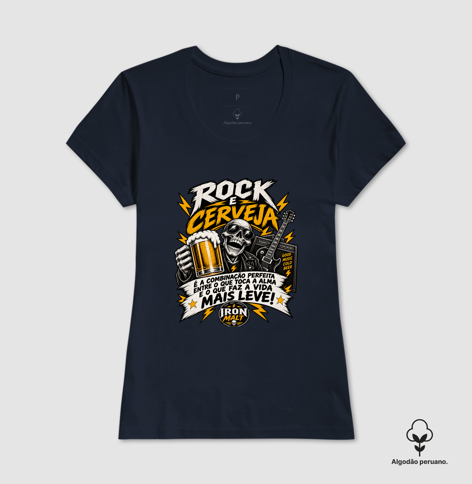 Camiseta Rock e Cerveja – Estampa Rock and Roll, Música e Cerveja - Imagem 7