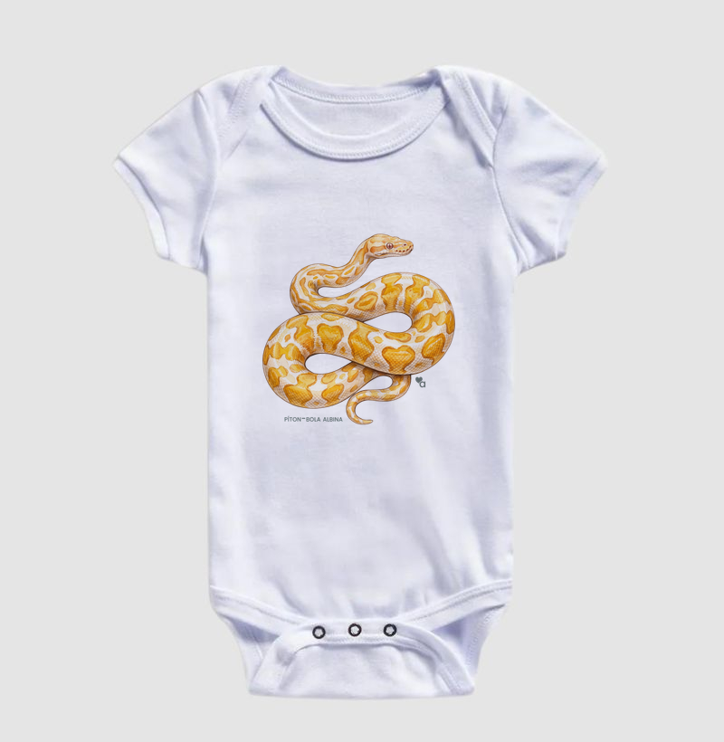 Répteis - Píton-bola albina - Body Infantil - Imagem 5