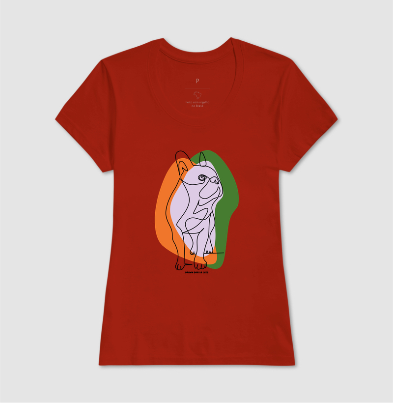 Bulldog de linhas com fundo laranja e verde - Imagem 10