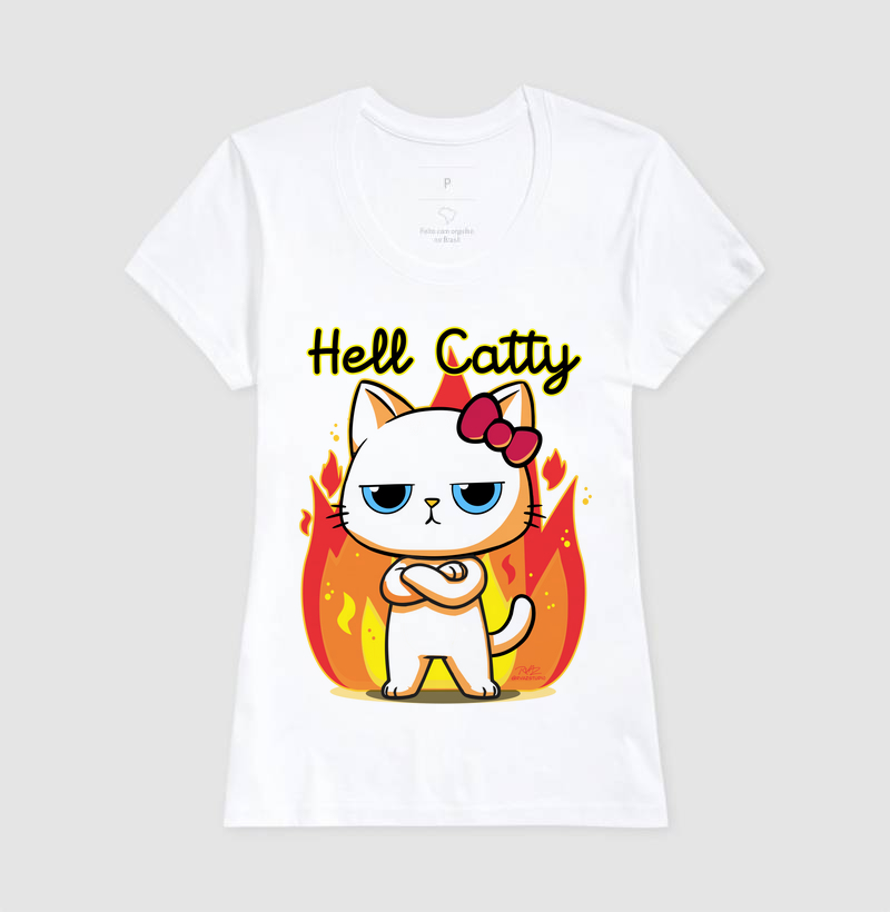 Camiseta Gato Sincero Hell Catty - Imagem 5