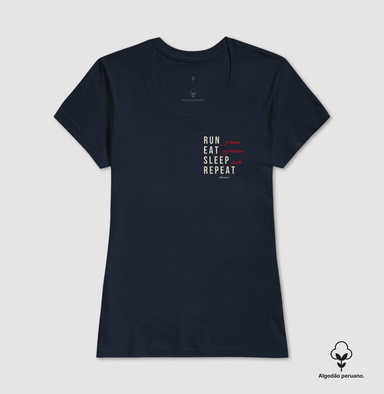 Camiseta Run (Strava). Eat. Sleep. Repeat. - Algodão Peruano - Imagem 7
