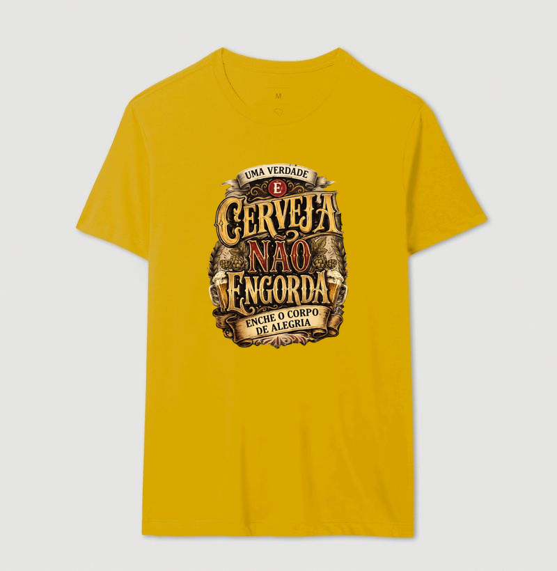 Cerveja Não Engorda | Camiseta Lúpulo e Alegria Vintage - Imagem 12