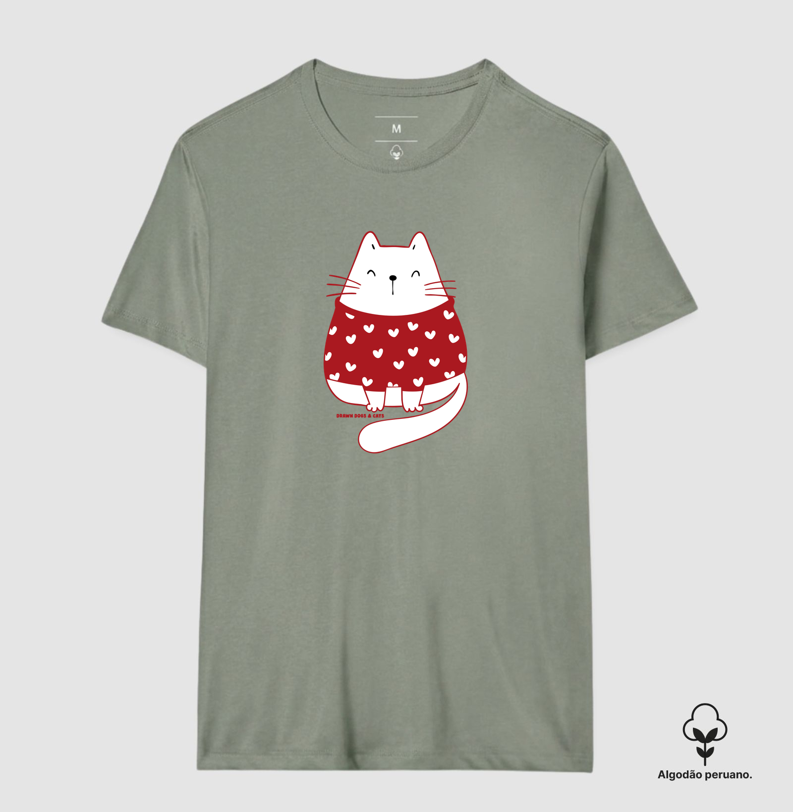 Gata branca de suéter vermelho - Imagem 3