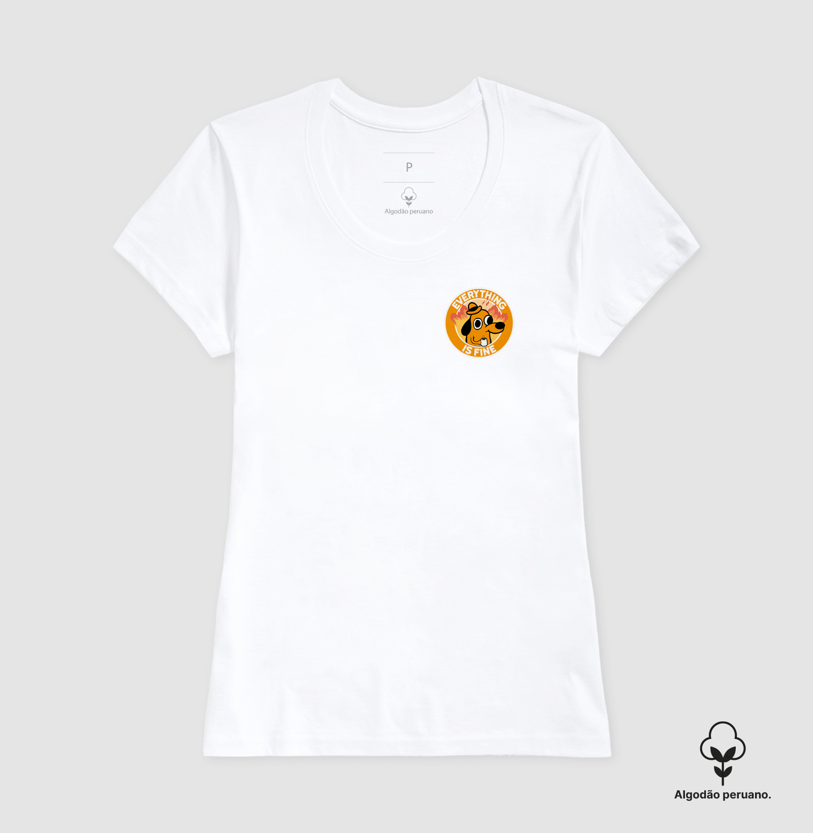 Camiseta Everithing Is Fine Dog Meme Algodão Peruano - Imagem 5