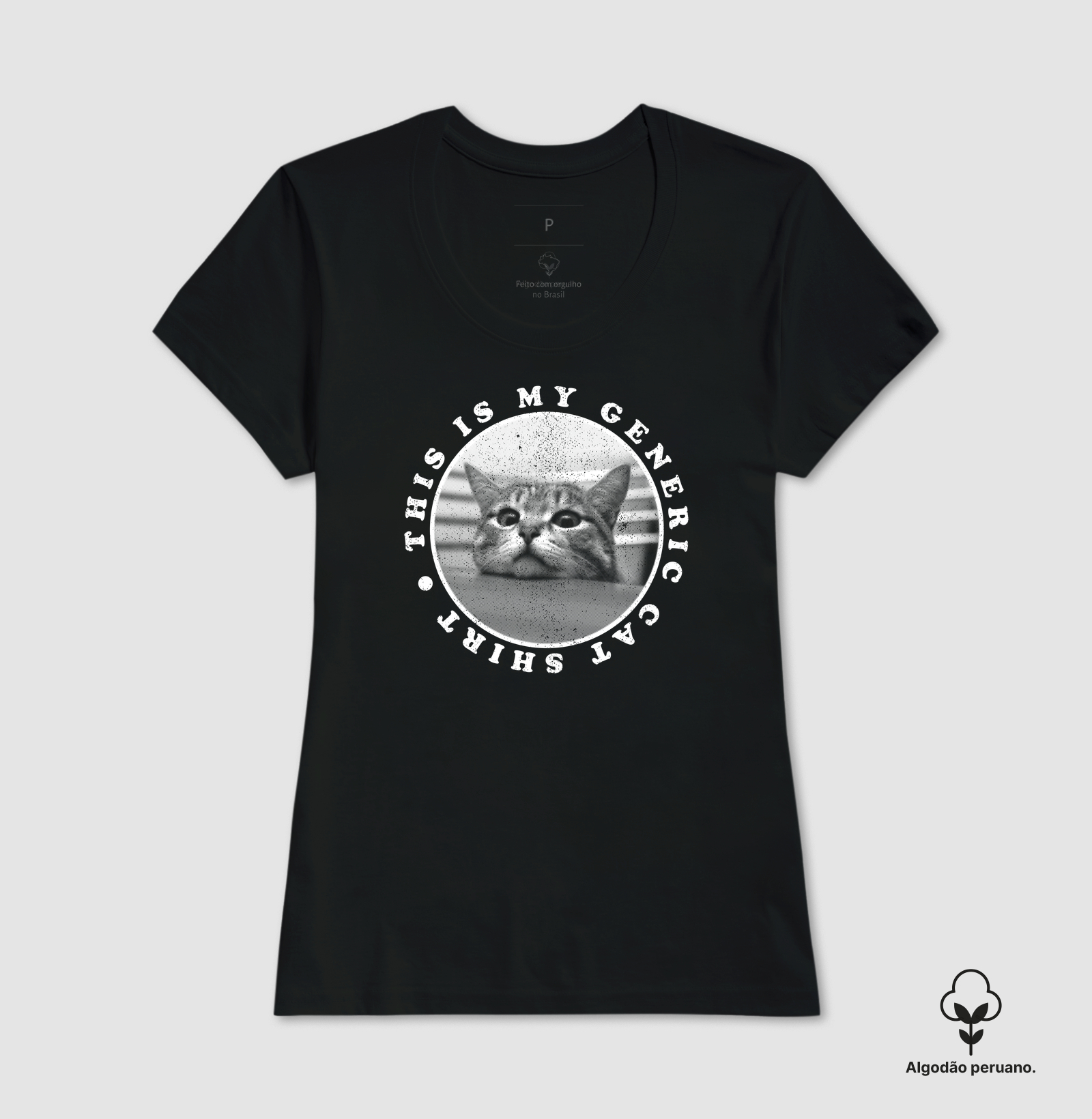 Camiseta Algodão Peruano Genérica de Gato - Imagem 3