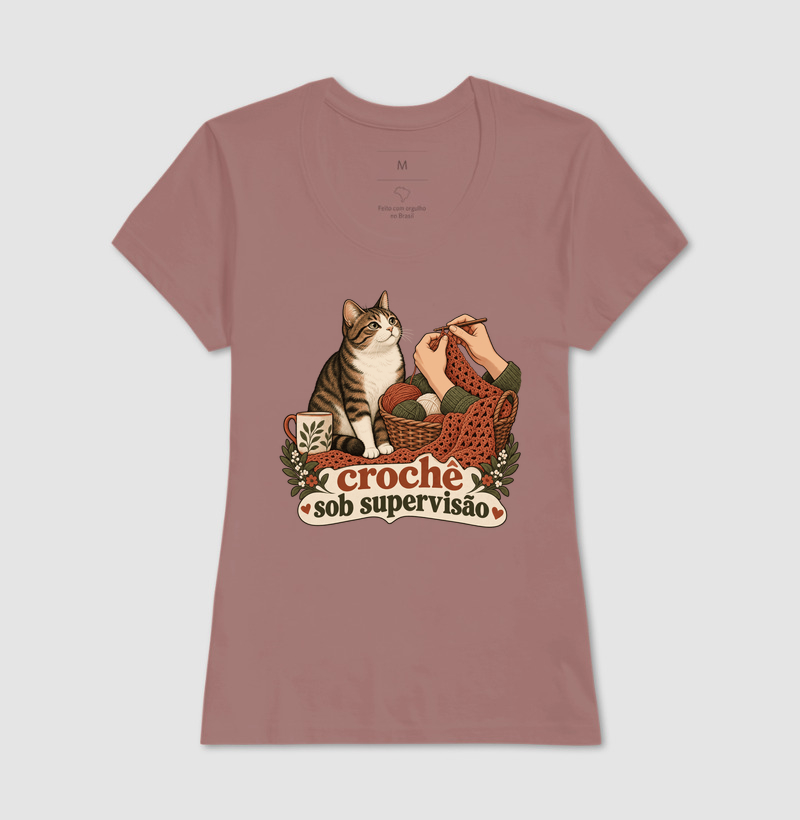 Camiseta Gato Crochê "crochê sob supervisão" | Pelo & Pano - Imagem 17