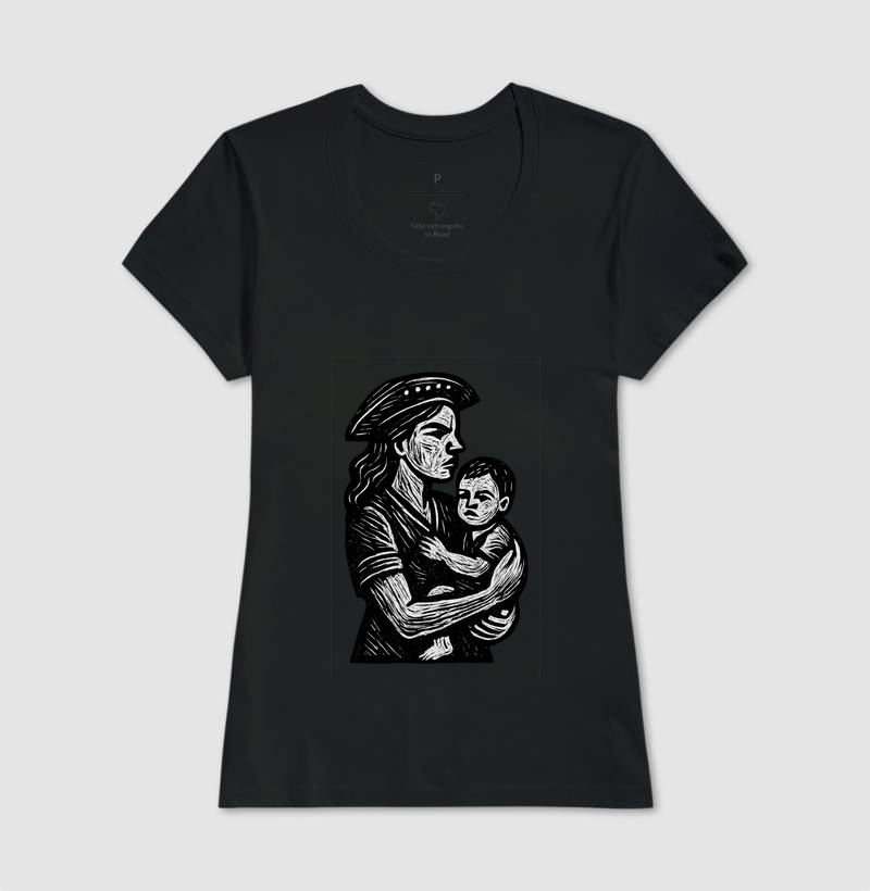 Mulher e Crianca - Xilogravura - Imagem 3