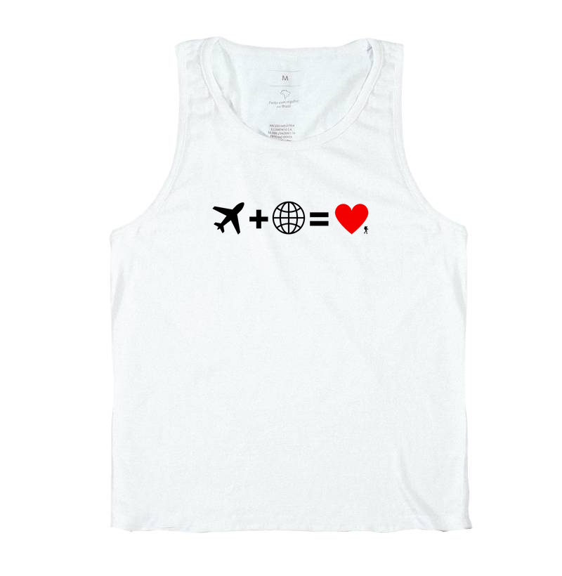 Camiseta Aviao Mais Mundo Igual Amor | Equacao Viagem Minimalista | Colecao Viciados em Viagem - Imagem 2