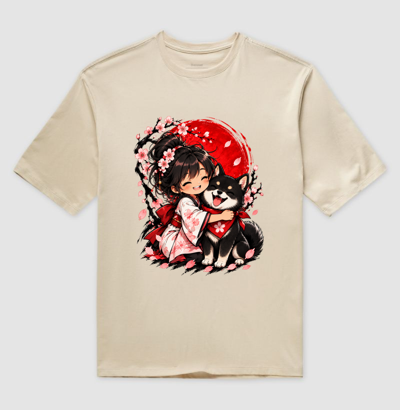 Sakura & Shiba — Amizade que Floresce (Preto) - Imagem 3