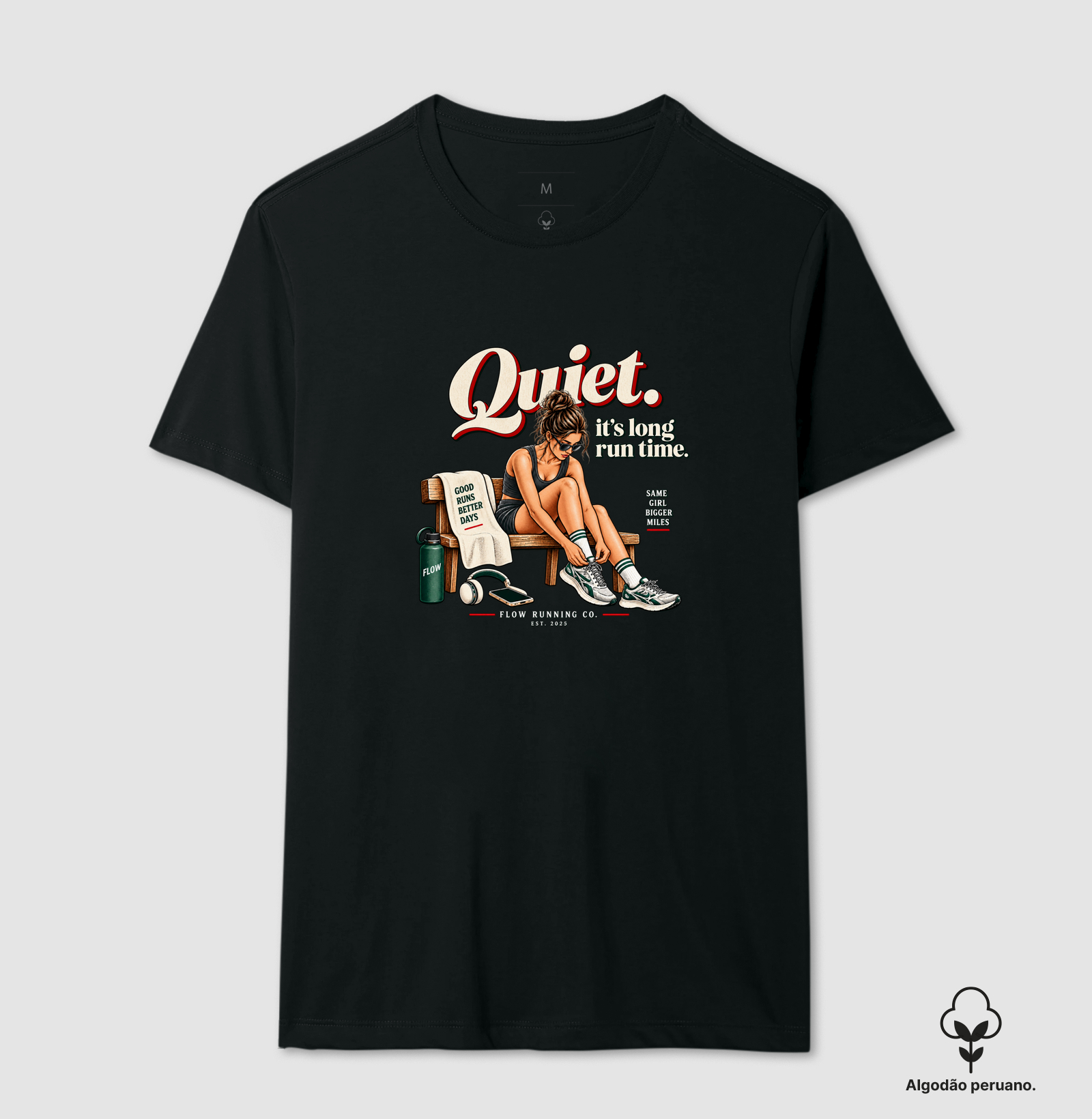 Camiseta Algodão Peruano Corrida - Quiet, It's Long Run Time - Imagem 2