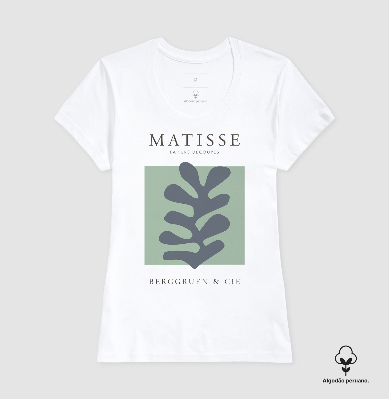 Camiseta Minimalista Matisse Papiers Découpés Algodão Peruano Tanguis - Imagem 3