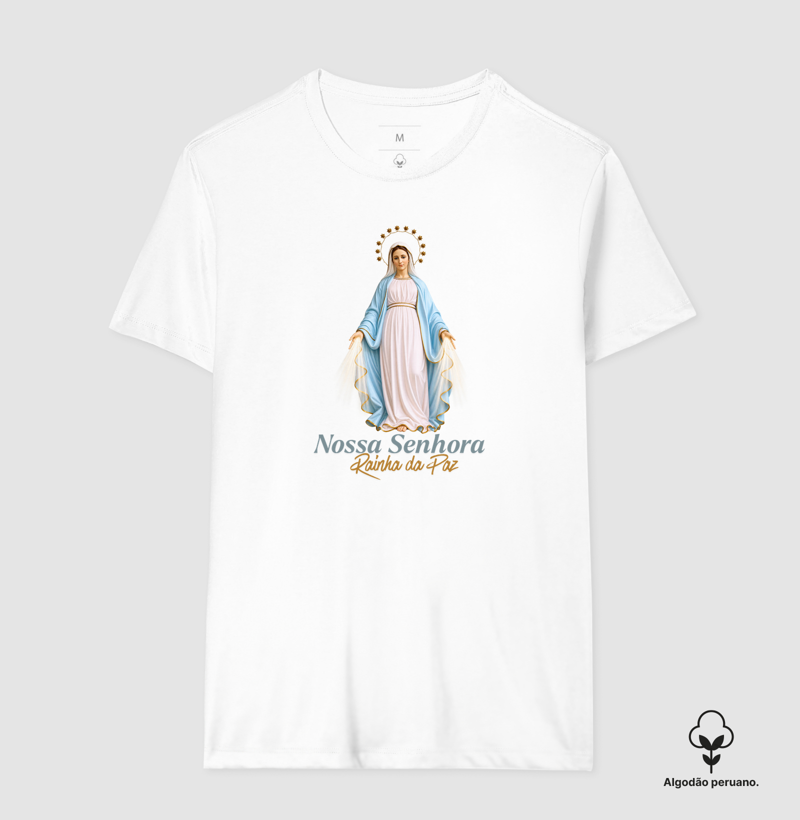 Camiseta Católica Nossa Senhora Rainha da Paz - Imagem 3