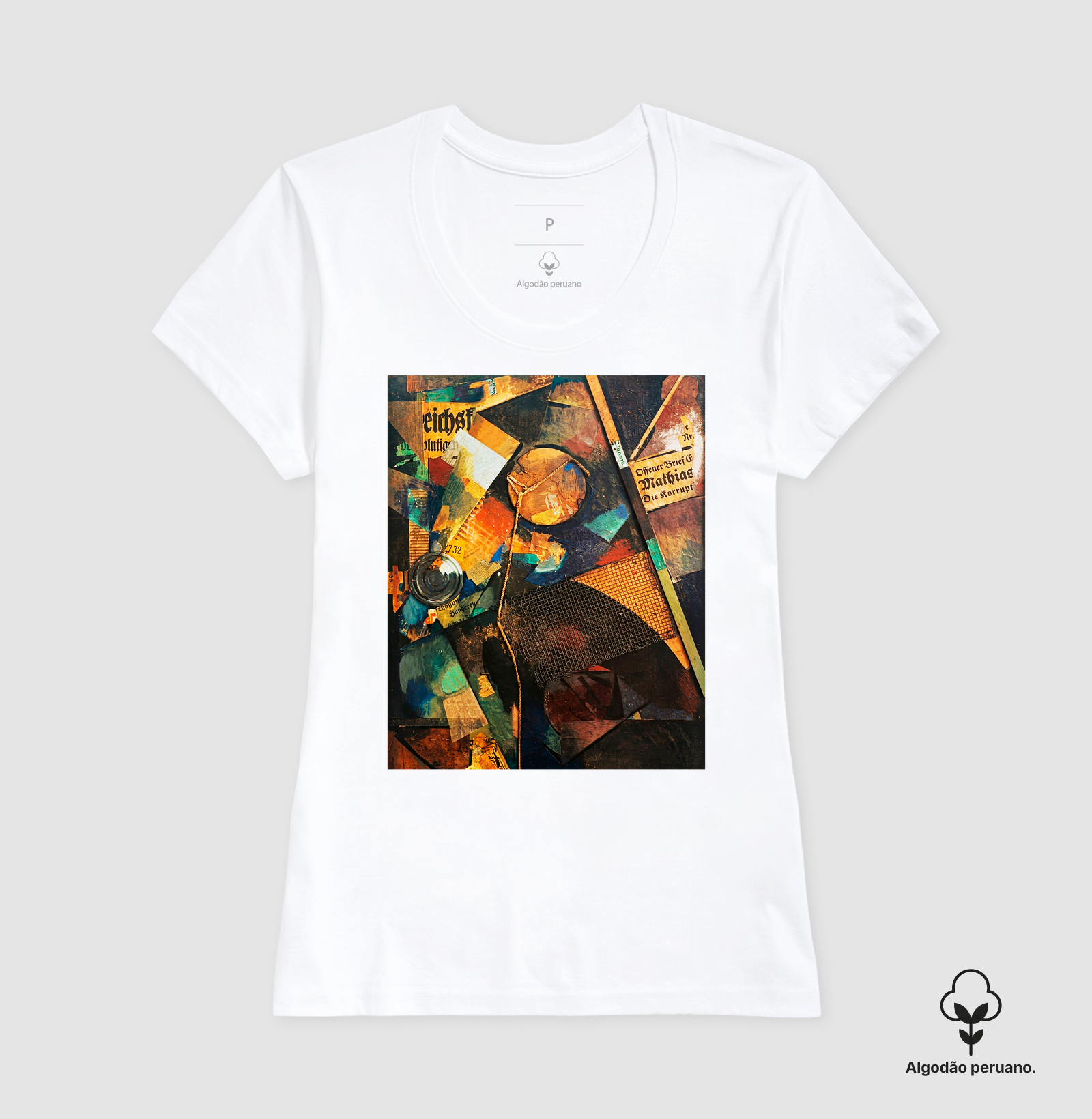 Camiseta Premium Algodão Tanguis Schwitters Pintura Abstrata Merzbild 1920 - Imagem 6