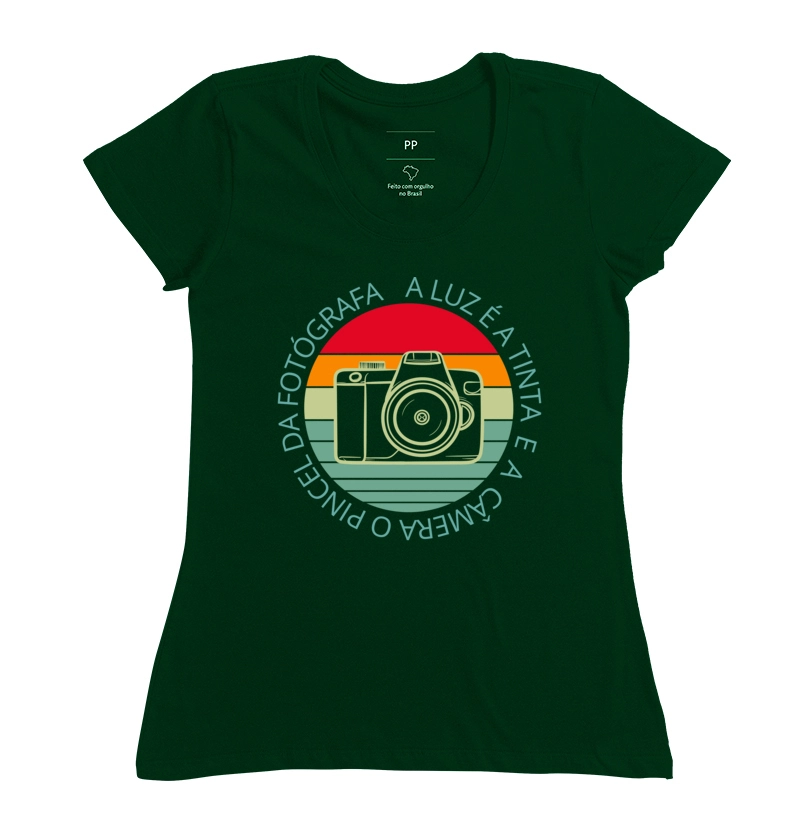 Camiseta feminina a luz é a tinta - Imagem 13