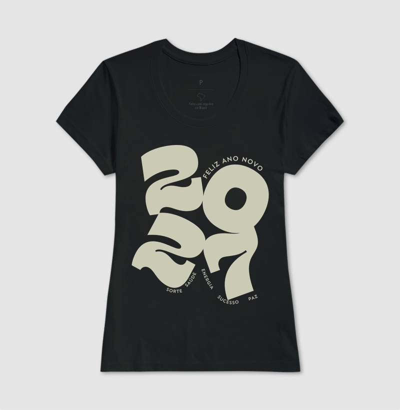 Camiseta 2027 Boas Energias – Feliz Ano Novo - Imagem 5