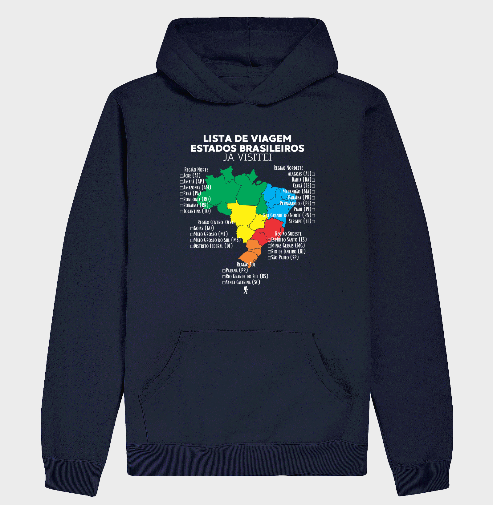 Camiseta Lista de Viagem Estados Brasileiros Ja Visitei | Mapa Brasil Auto Personalizavel | Colecao Personalizaveis - Imagem 4