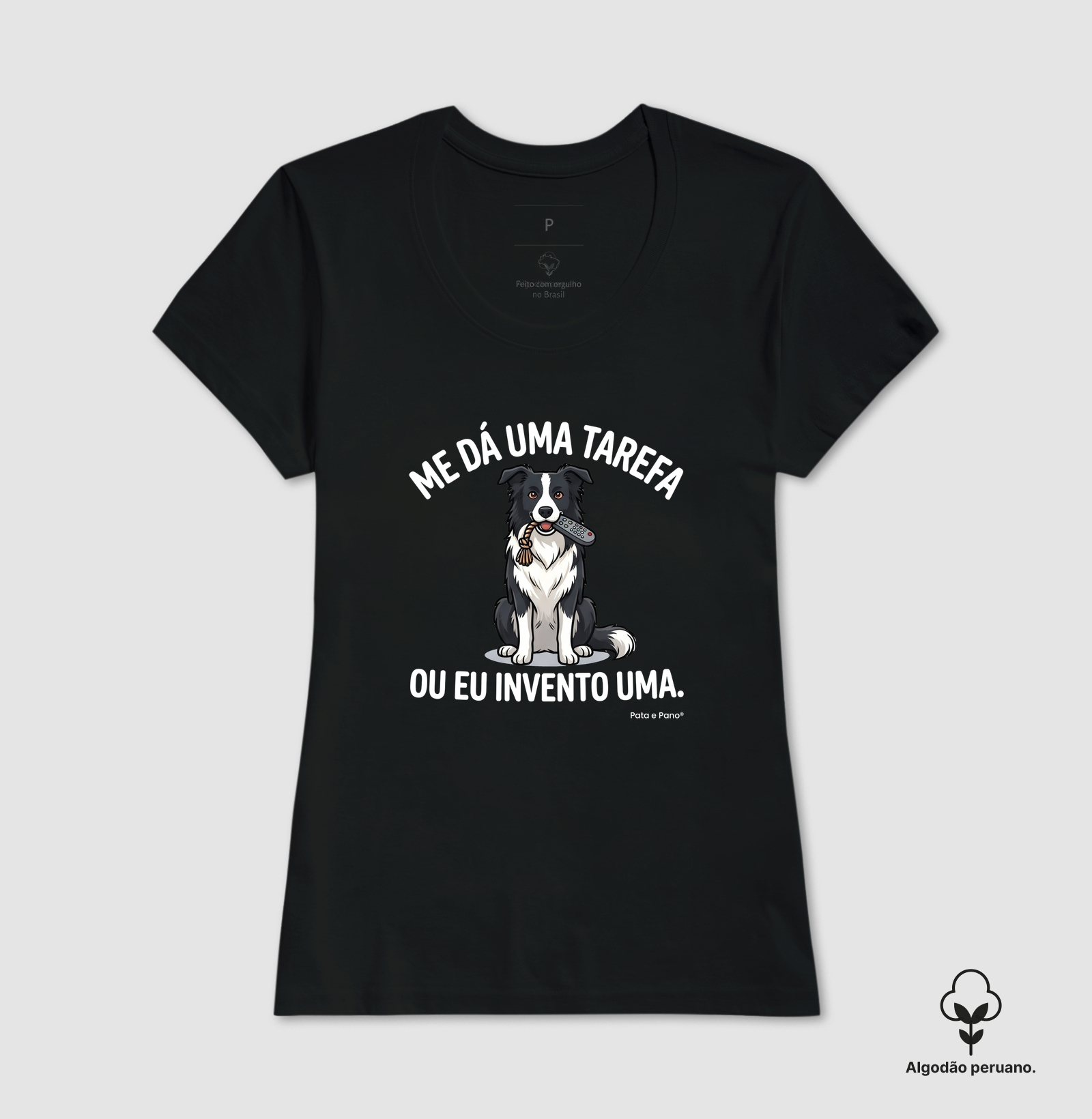 CAMISETA ALGODÃO PERUANO BORDER COLLIE TAREFA - Imagem 3