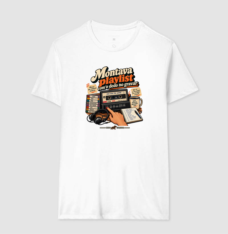 MONTAVA PLAYLIST COM O DEDO NO GRAVAR - Modo Capivara - Camiseta - Imagem 6
