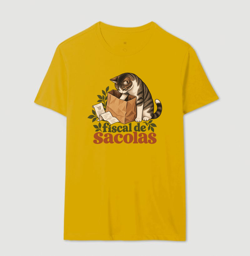 Camiseta Gato Compras "fiscal de sacolas" | Pelo & Pano - Imagem 14