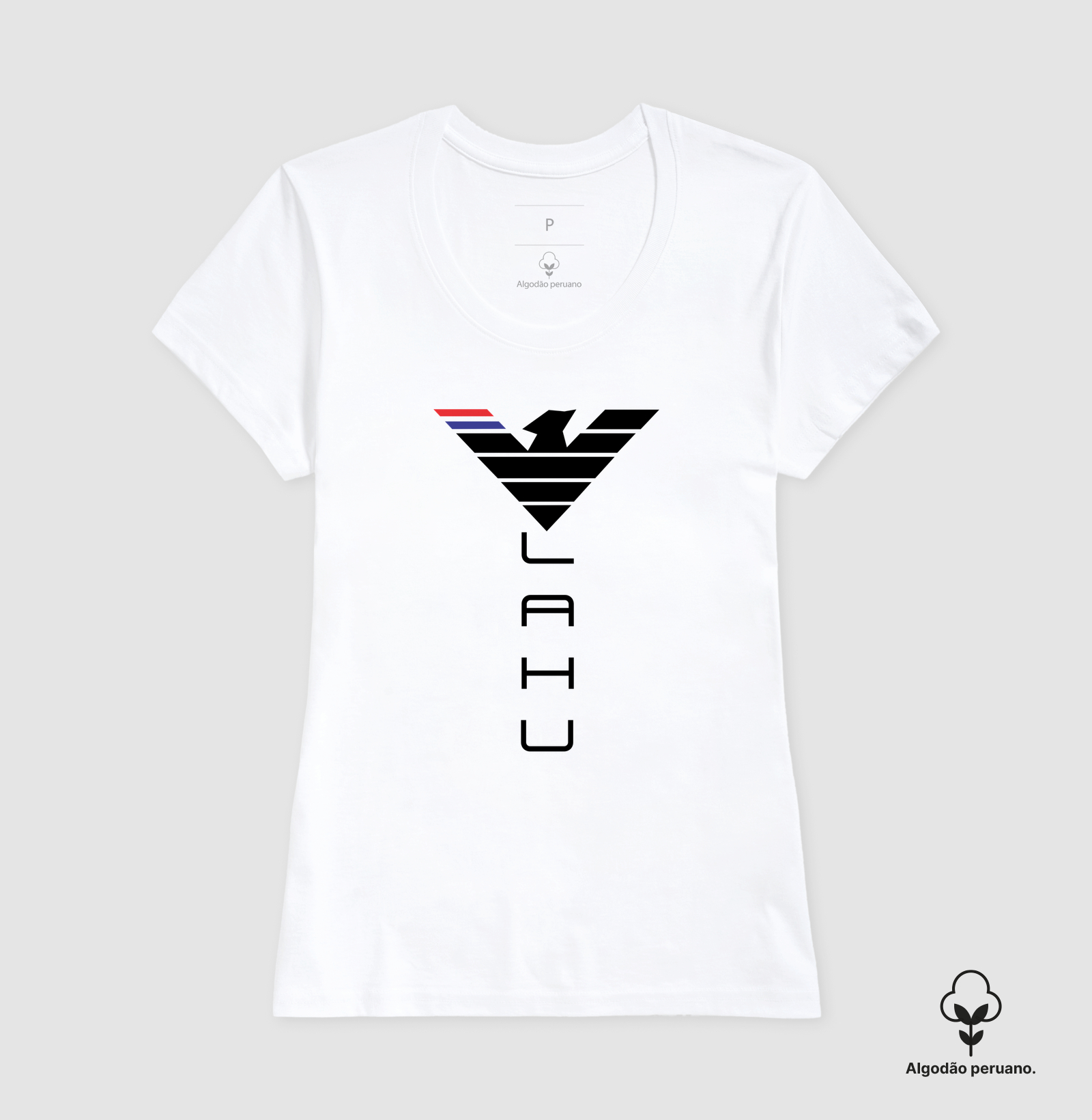 LAHU — ERGUIDA, MODERNA, INESQUECÍVEL ✨ Uma composição que muda a perspectiva e eleva tudo. Sobre o BRANCO profundo e elegante, a fênix se destaca no topo — linhas nobres, detalhes que brilham, pronta para guiar. Abaixo, LAHU em trajetória vertical: letra por letra, firme e imponente, subindo como quem não para de crescer. - Imagem 4