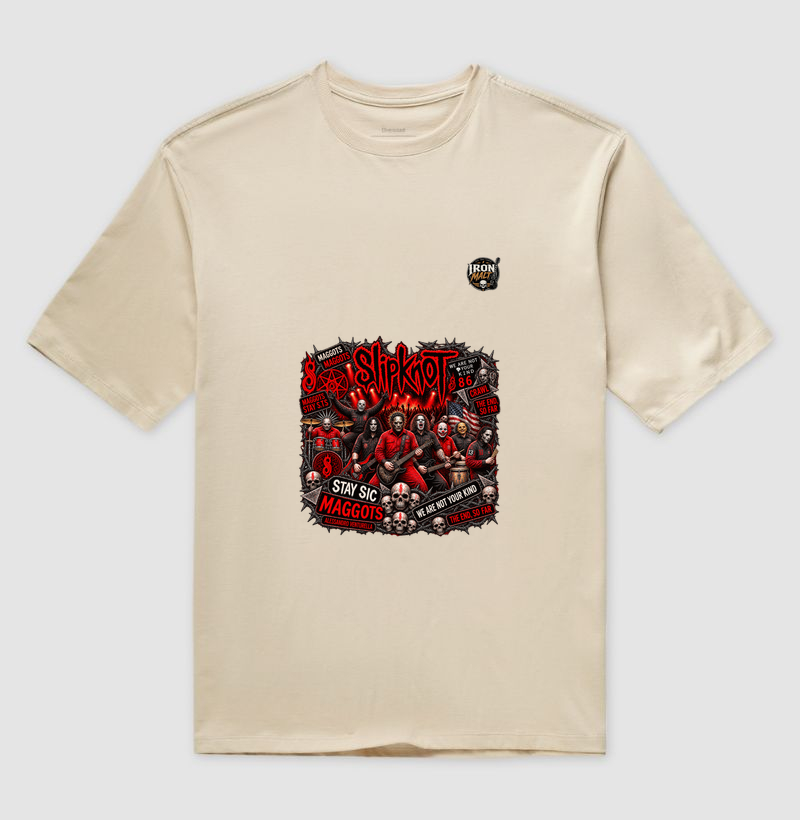Camiseta Nu Metal Rock com Estampa Slipknot, Skull e Visual Dark - Imagem 3