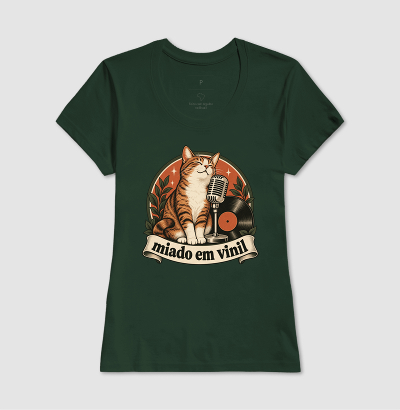 Camiseta Gato Música "miado em vinil" | Pelo & Pano - Imagem 13