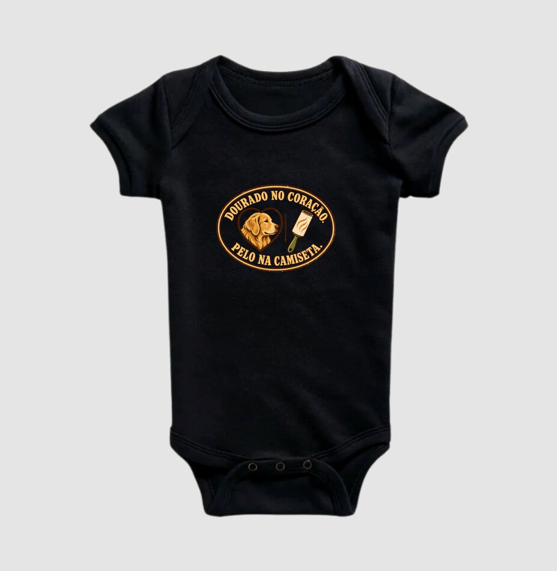 Dourado no coração. Pelo na camiseta. - Imagem 2