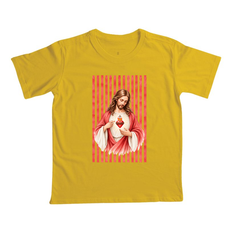 Camiseta Infantil Sagrado Coração de Jesus listras - Imagem 6