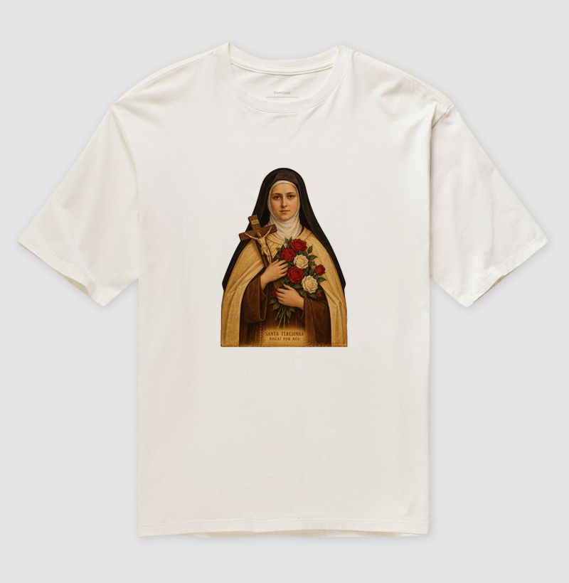 Camiseta Oversized Santa Teresinha Rogai por Nós - Imagem 4
