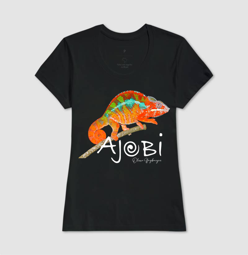 t-shirt 1/2 malha 100% algodão 30.1 penteada Ajobi Camaleão - Imagem 3