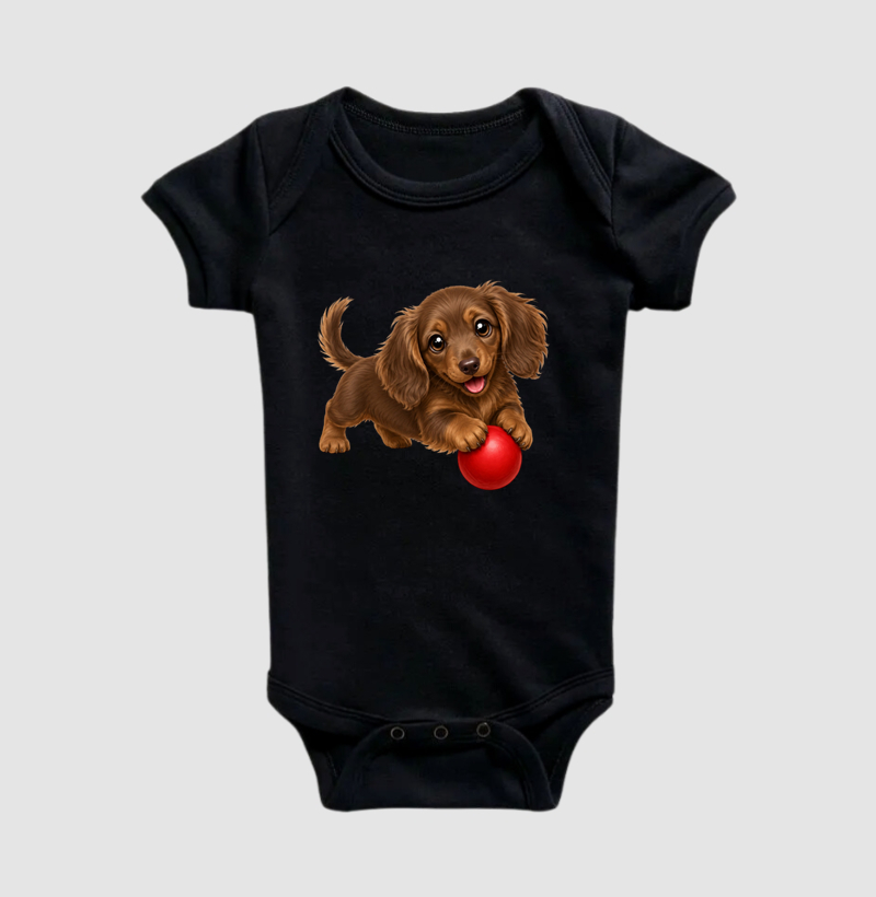 Dachshund Pelo Longo Marrom - Desenho Animado - Imagem 2
