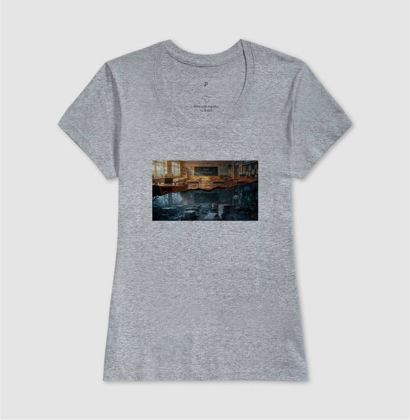 Camiseta Unissex Algodão Sala de Aula Mundo Invertido - Imagem 9