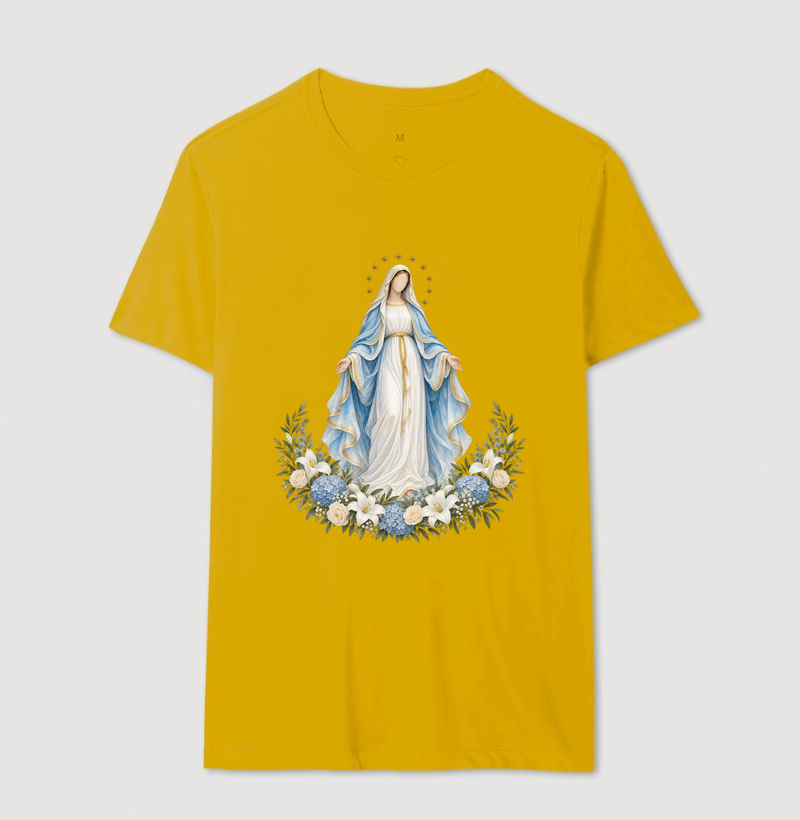 Nossa Senhora das Graças — Lírica Celeste com Coroa de Estrelas e Hortênsias - Imagem 14