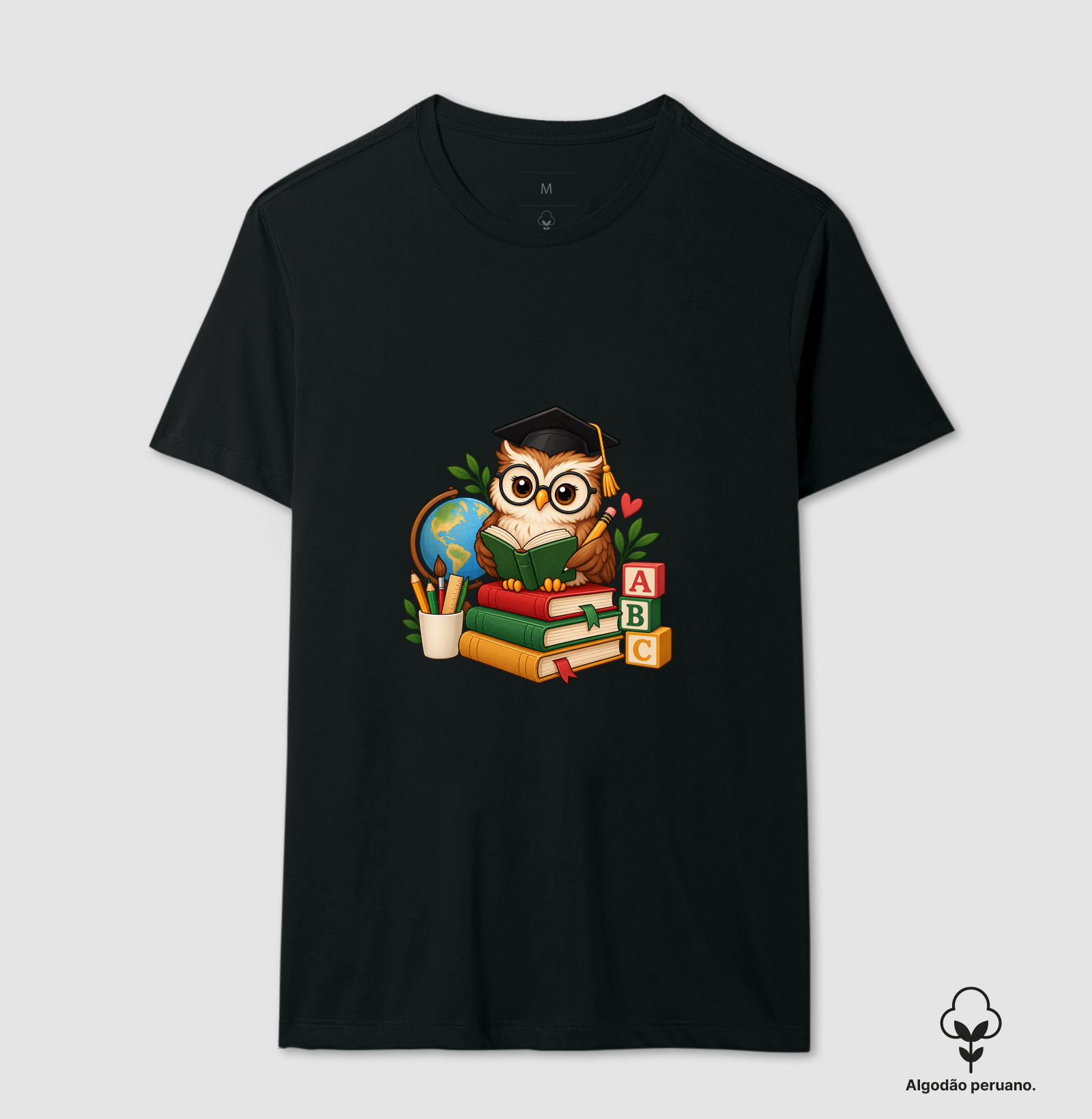 Camiseta Algodão Peruano Coruja do Conhecimento - Imagem 3