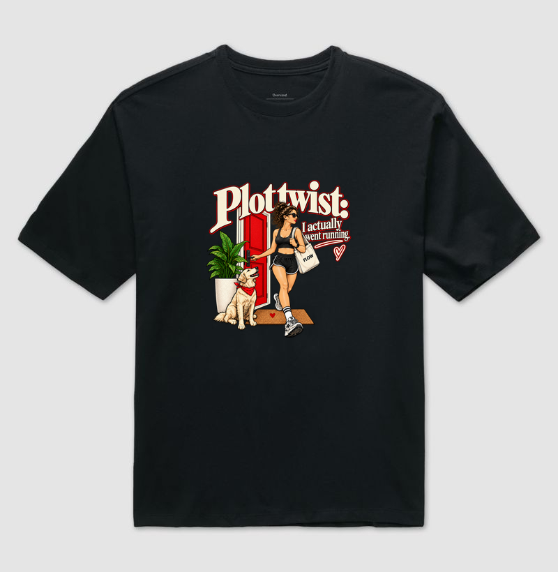 Camiseta Oversized Corrida - Plot Twist: I Actually Went Running - Imagem 2