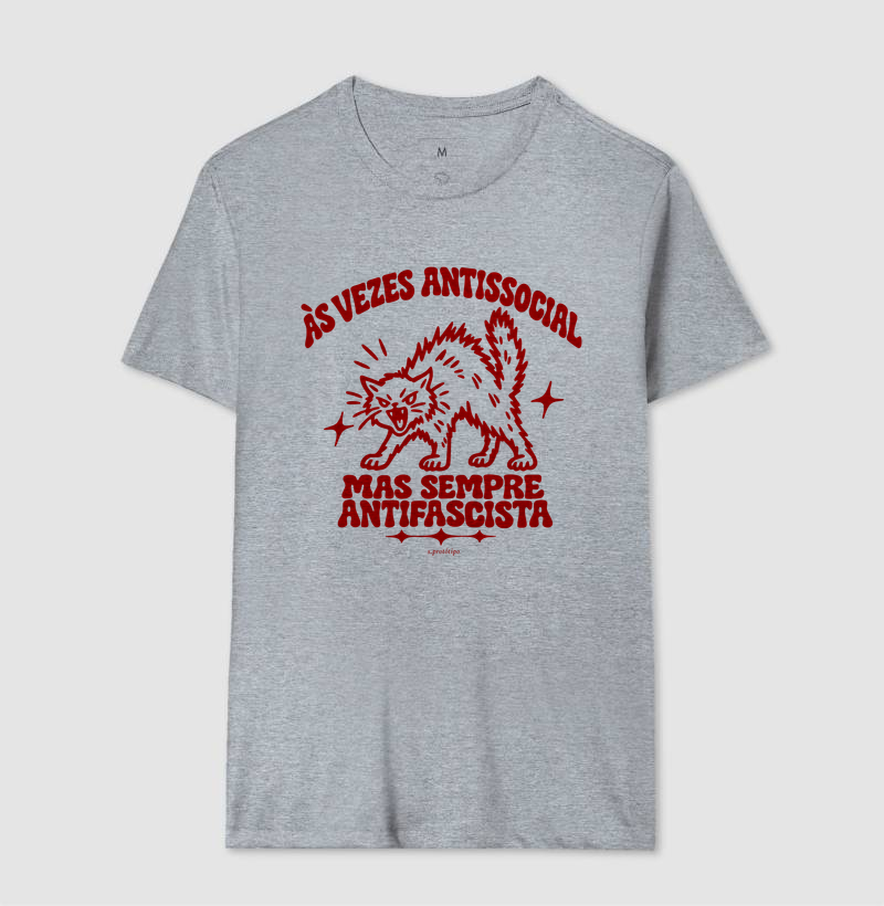 Camiseta Às Vezes Antissocial, Mas Sempre Antifascista (a virada) - Imagem 8