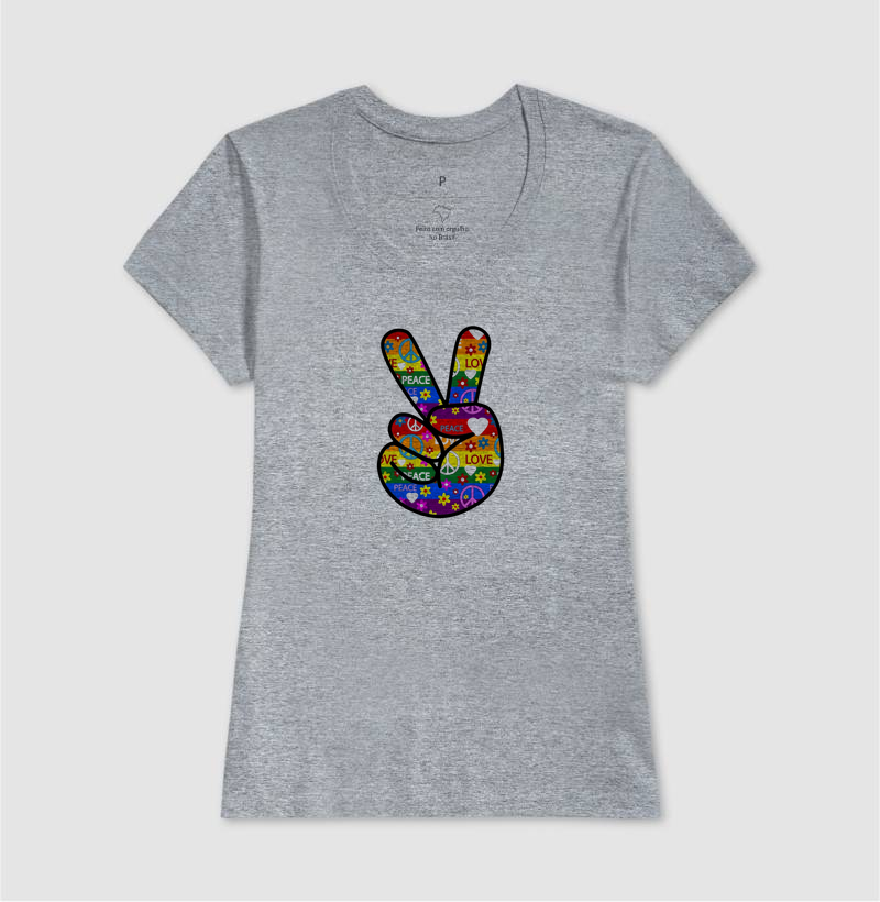 Camiseta Paz e Amor Retro - Imagem 9