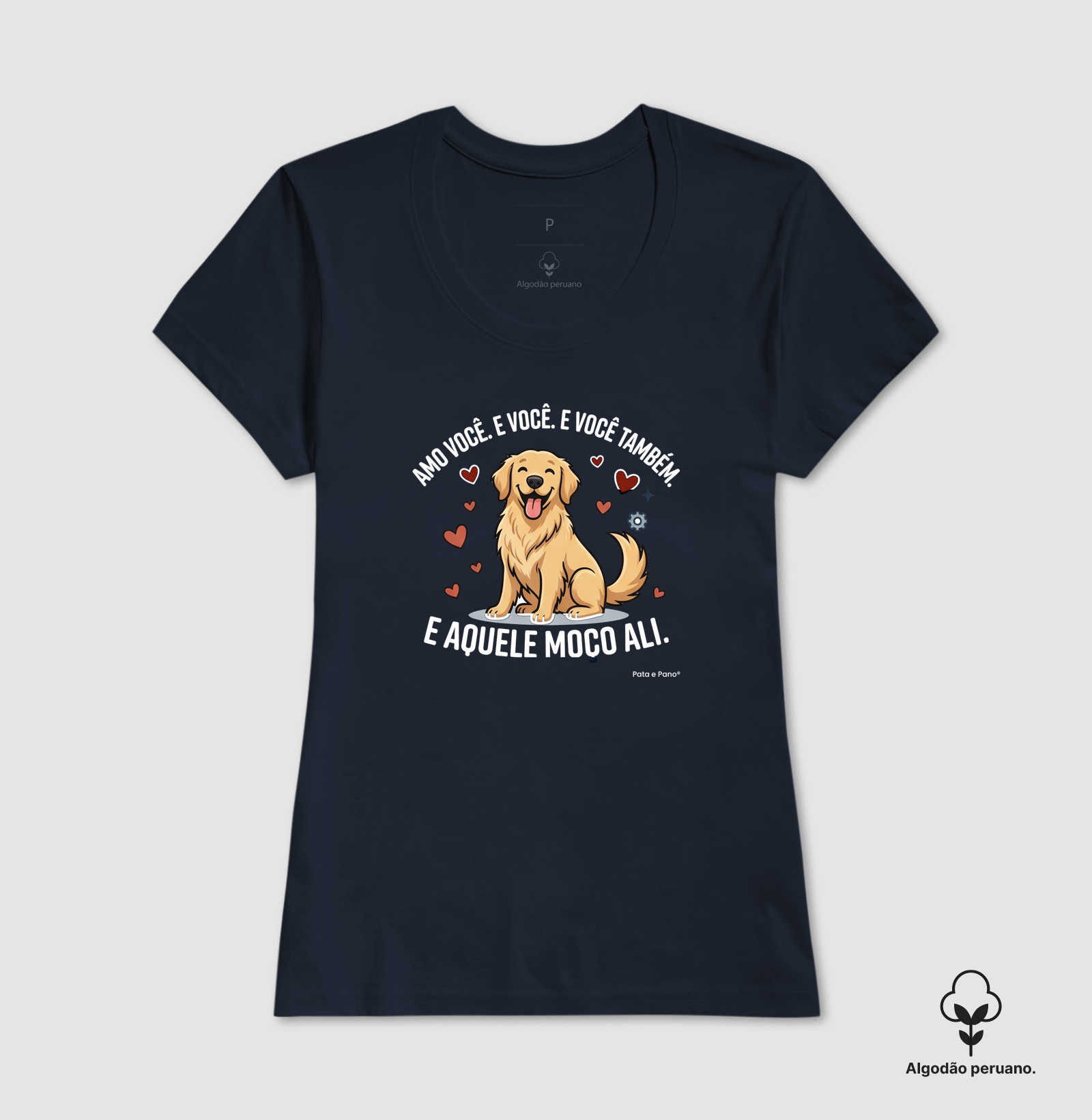 CAMISETA ALGODÃO PERUANO GOLDEN RETRIEVER AMO - Imagem 7