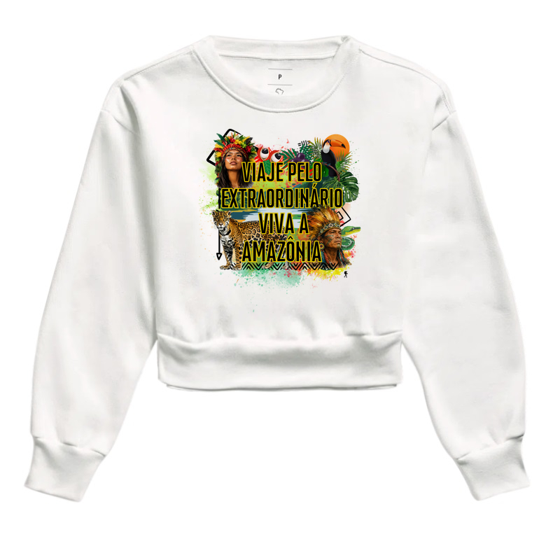 Camiseta Viaje pelo Extraordinario Viva a Amazonia | Onca Tucano Indigena | Colecao Viciados em Viagem - Imagem 3
