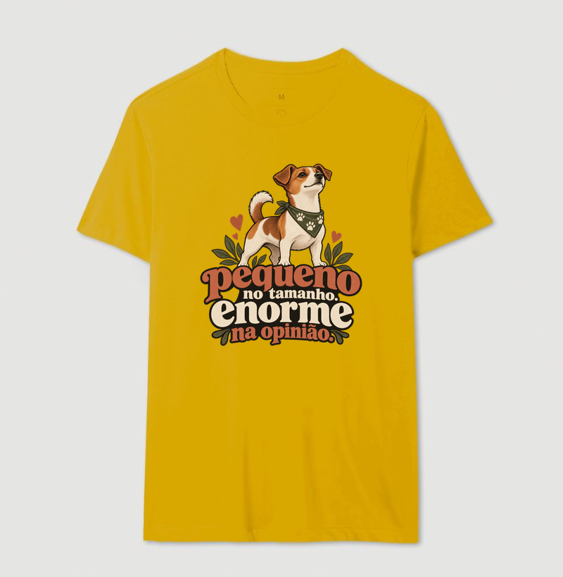 Camiseta Cachorro Pequeno "enorme na opinião" | Pelo & Pano - Imagem 14