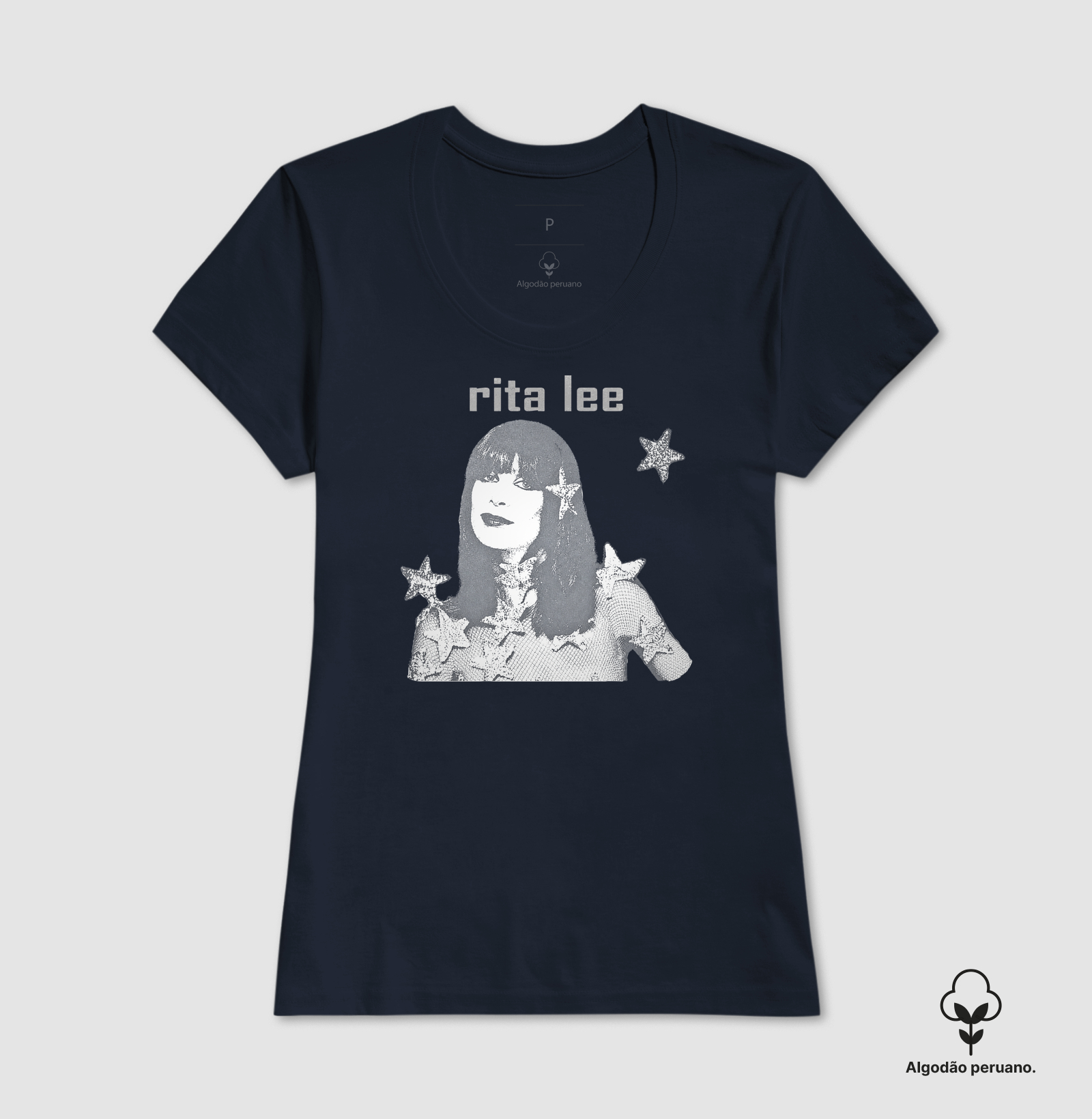 Camiseta Tributo Rita Lee Retrato Pontilhado Estrelas Rock Nacional - Imagem 5