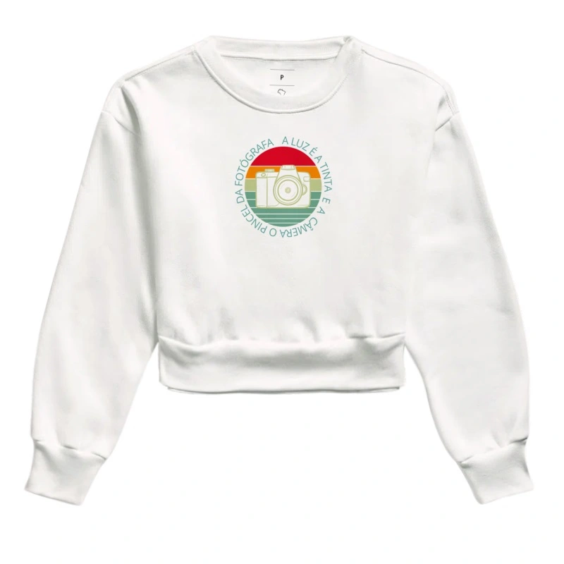Moletom cropped feminino a luz é a tinta - Imagem 3