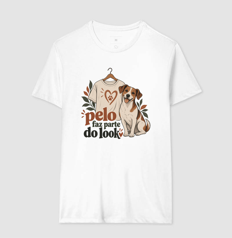 Camiseta Cachorro Humor "pelo faz parte do look" | Pelo & Pano - Imagem 4