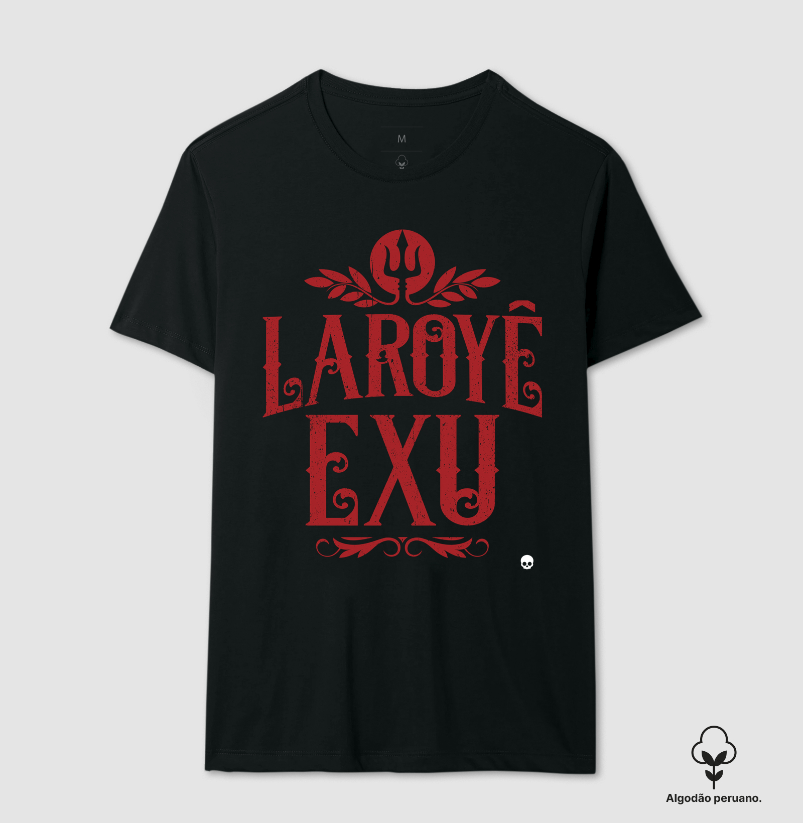 Camiseta Umbanda Laroyê Exu - Em Algodão Peruano - Imagem 2
