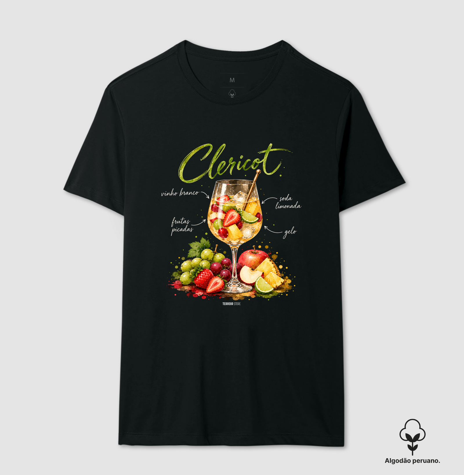 Camiseta Algodão Peruano Clericot – Drink com Vinho Branco e Frutas - Imagem 7