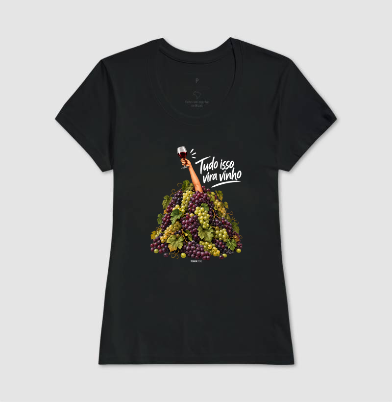 Camiseta “Tudo Isso Vira Vinho” – Humor & Lifestyle - Imagem 3
