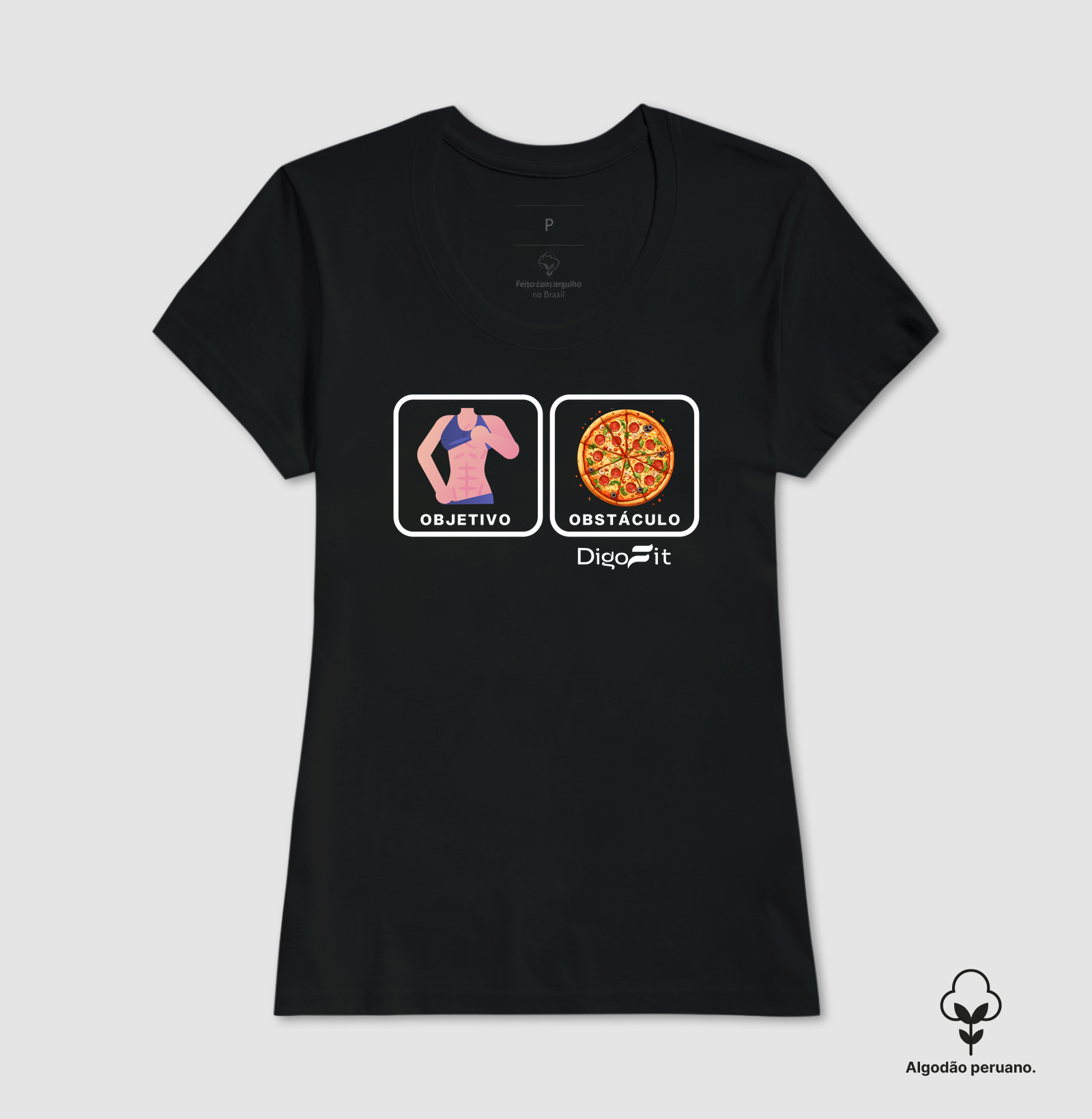 CAMISETA ALGODÃO PERUANO ACADEMIA OBJETIVO X OBSTÁCULO - Imagem 5
