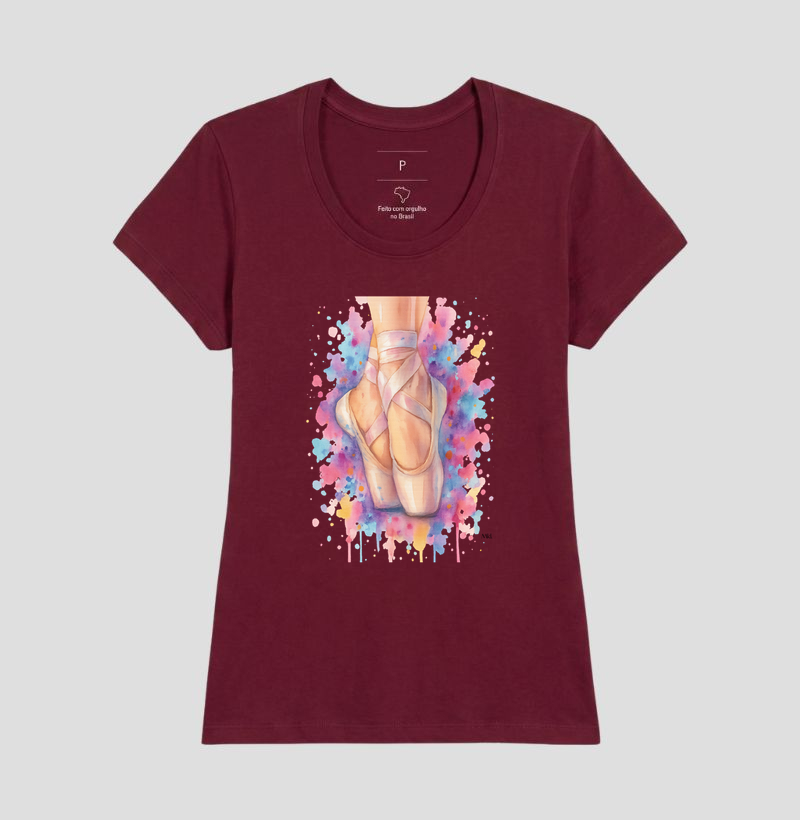 Camiseta Algodão Premium - Bailarina Aquarela  - Imagem 19